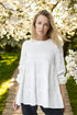 Linen blouse top has long sleeves and a ruffled bottom Vilte from Baltic Linen